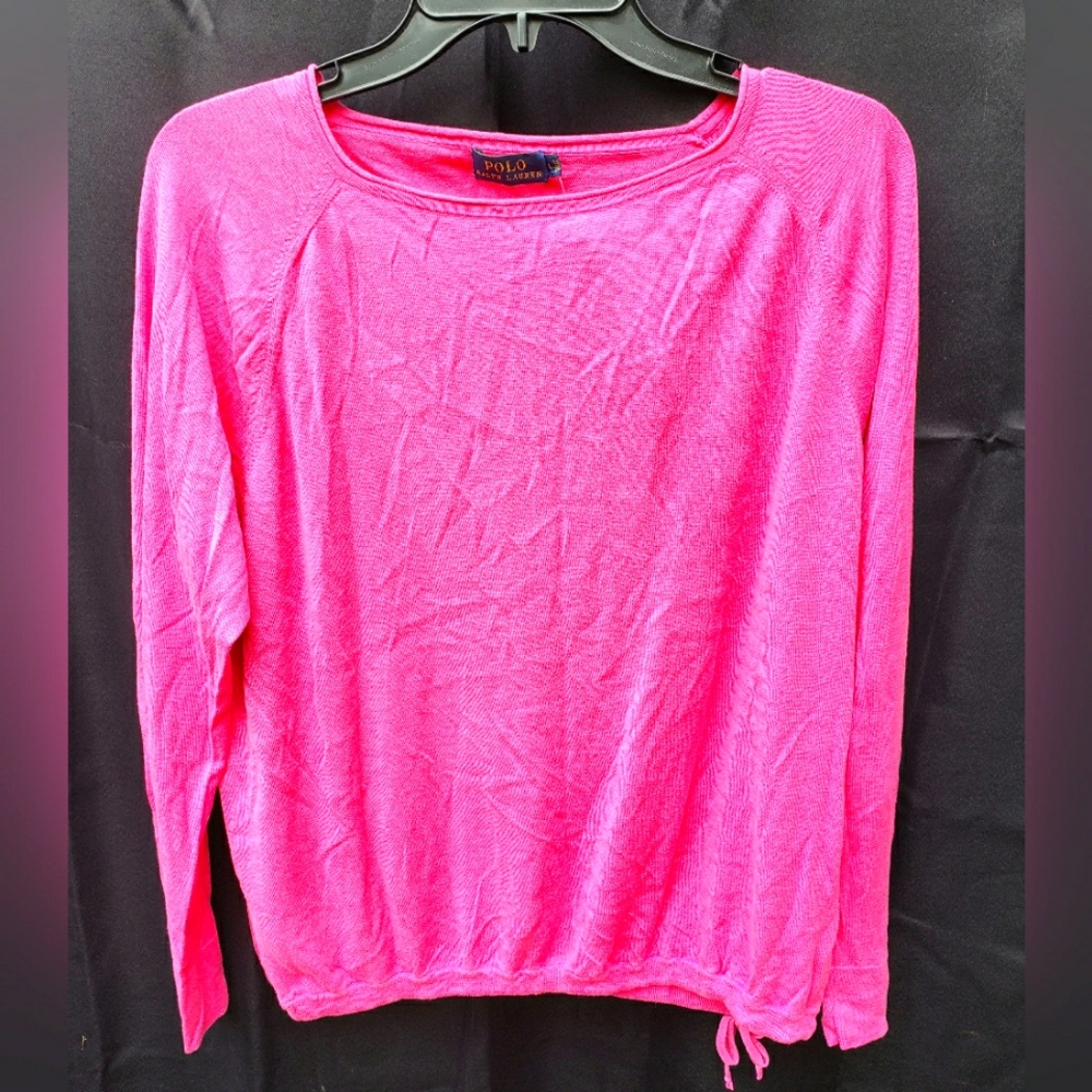 NWT $99 Polo Mulberry Silk knit long sleeve top. L